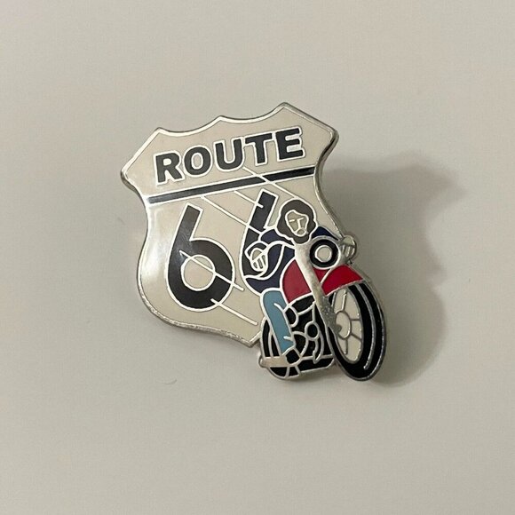 Vintage Route 66 Motorcycle Pin - Picture 8 of 9